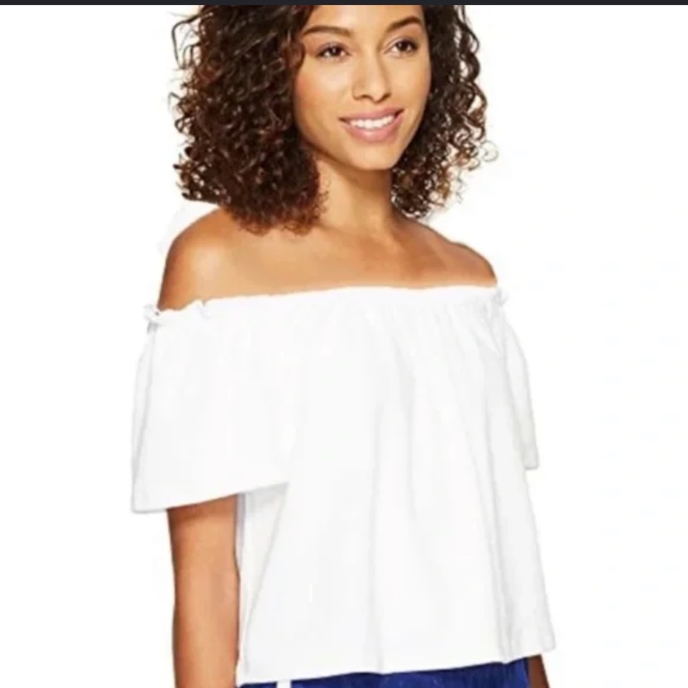 Juicy couture Women’s White Off-Shoulder Top terry cloth